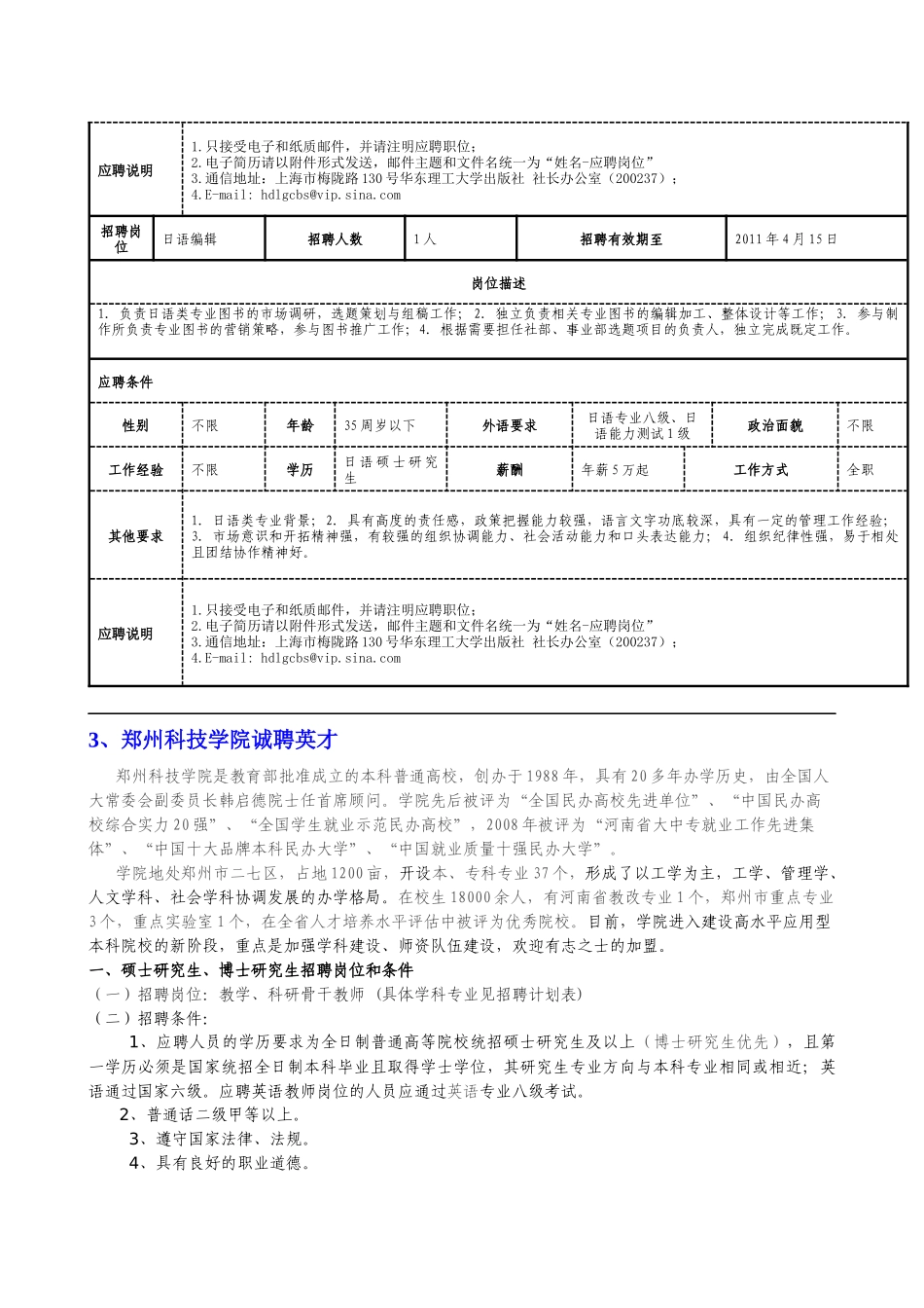 华东理工大学浙江工业大学等单位招聘信息_第2页