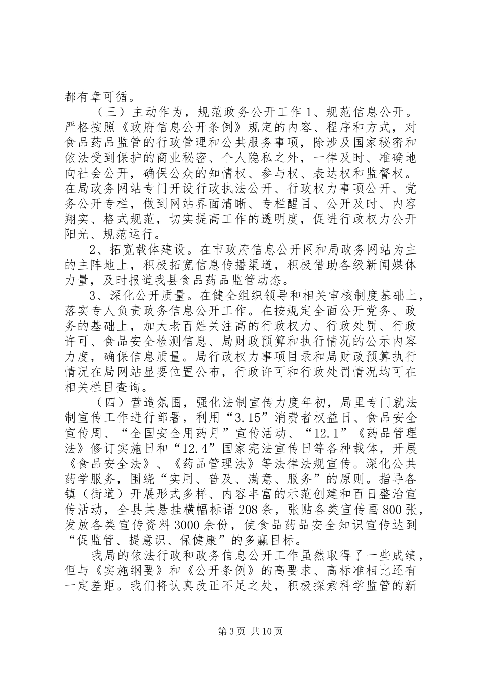 食药监局依法行政工作总结_第3页