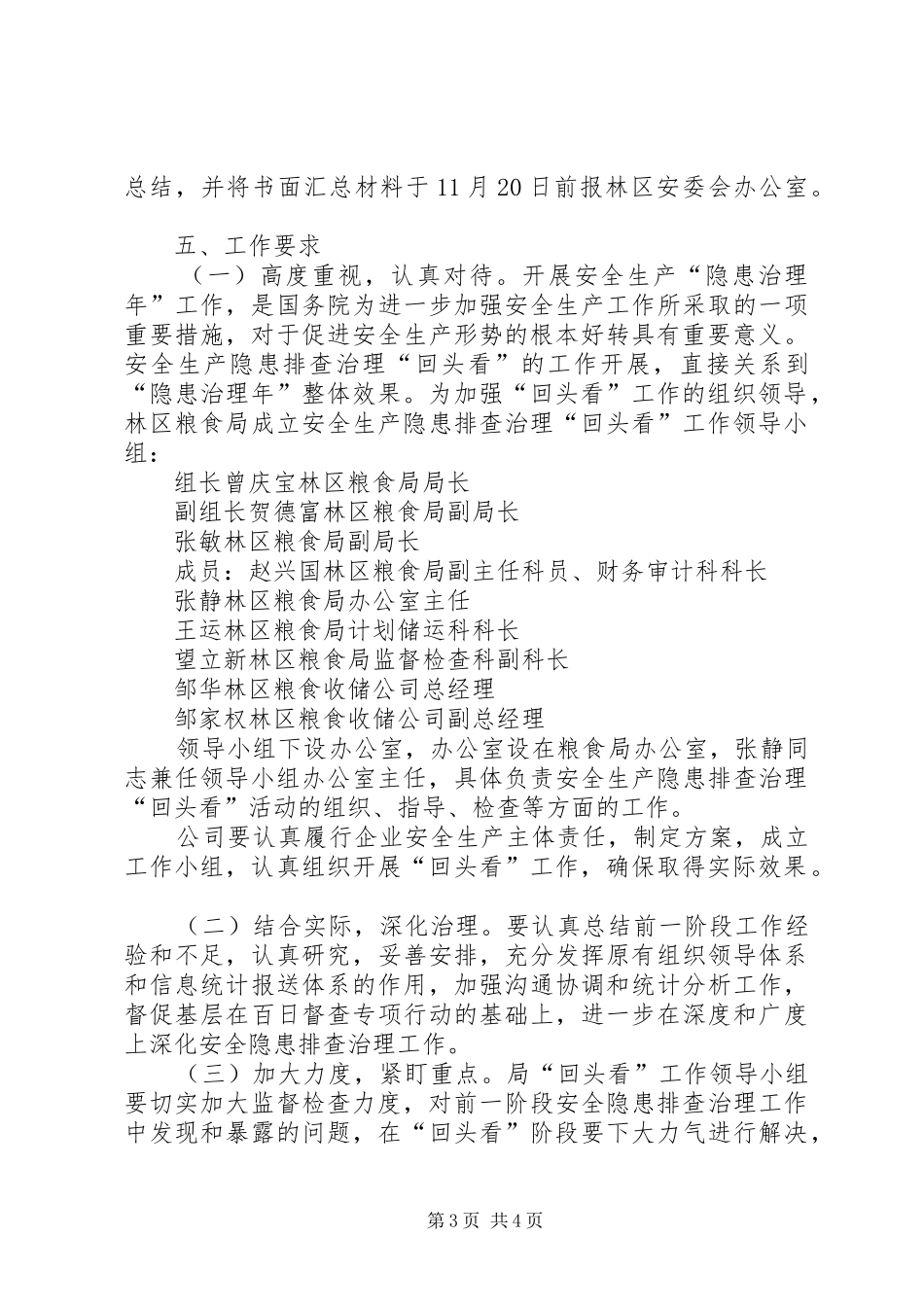 粮食局安全生产隐患排查治理“回头看”工作实施方案_第3页