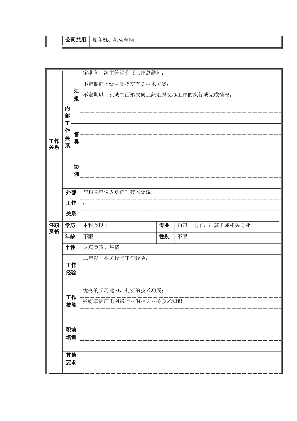 技术专员岗位说明书_第2页
