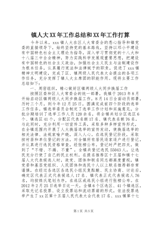 镇人大XX年工作总结和XX年工作打算