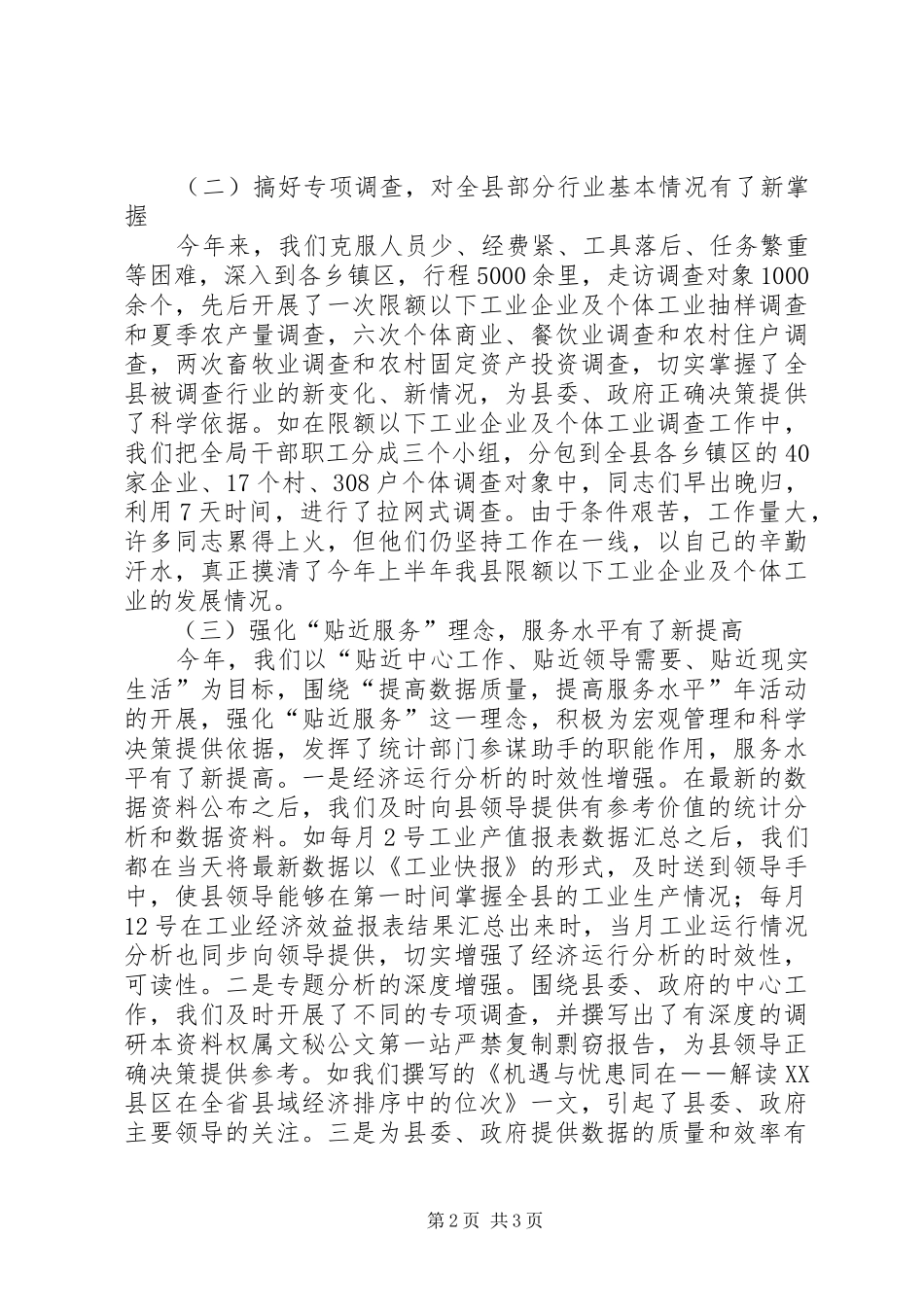 统计局XX工作总结工作总结范文_第2页