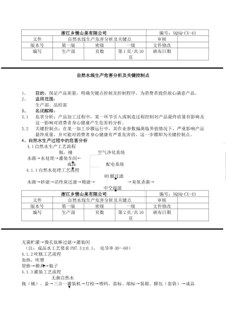 自然水线生产危害分析及关键控制点(8)(1)