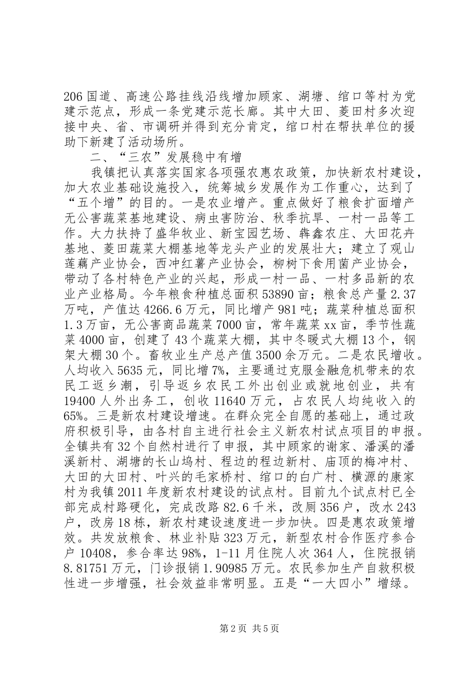 镇人民政府工作总结_第2页