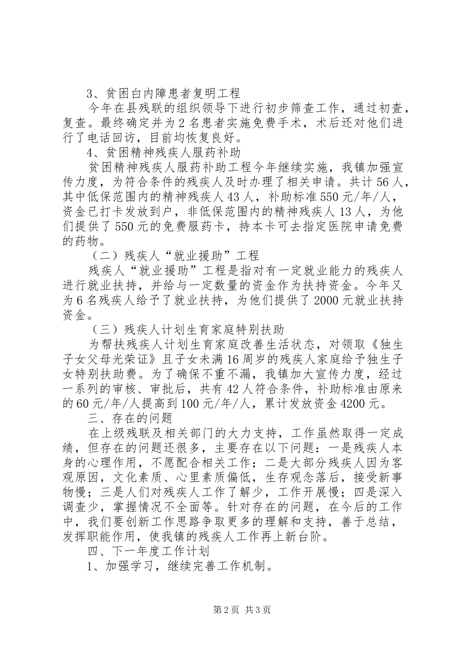 镇残联工作总结报告_第2页