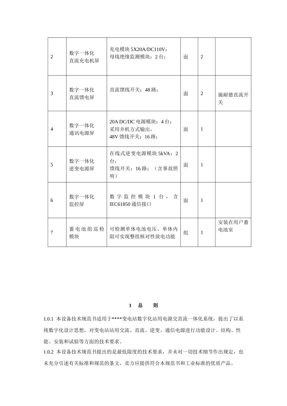 数字化站用电源交直流一体化系统技术规范书_第3页