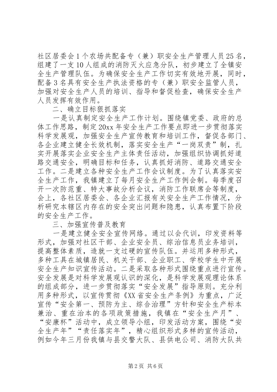 镇政府安全生产工作总结_第2页