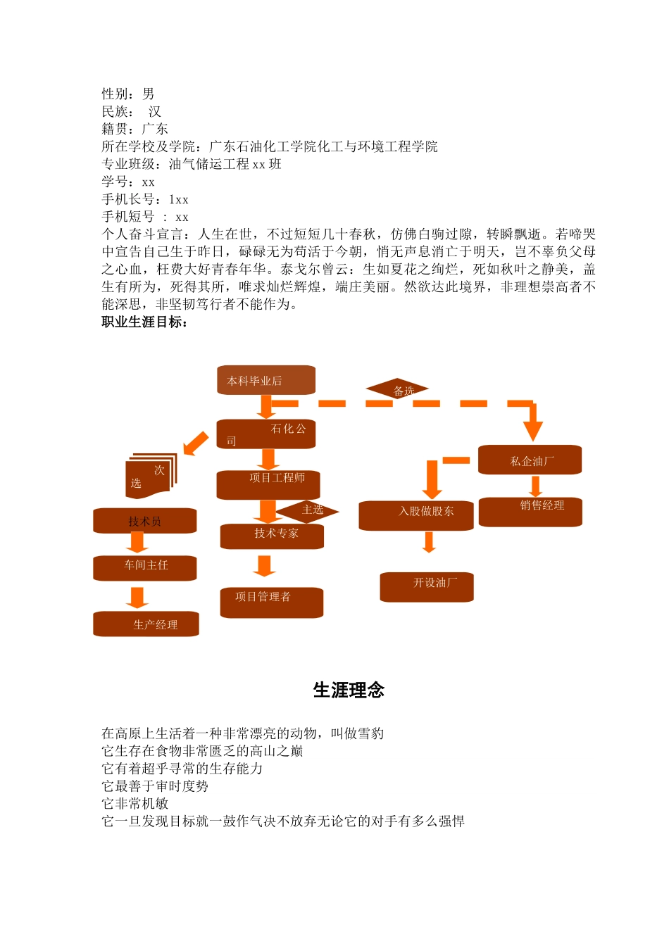 广东石油化工学院油气储运职业生涯规划书_第3页
