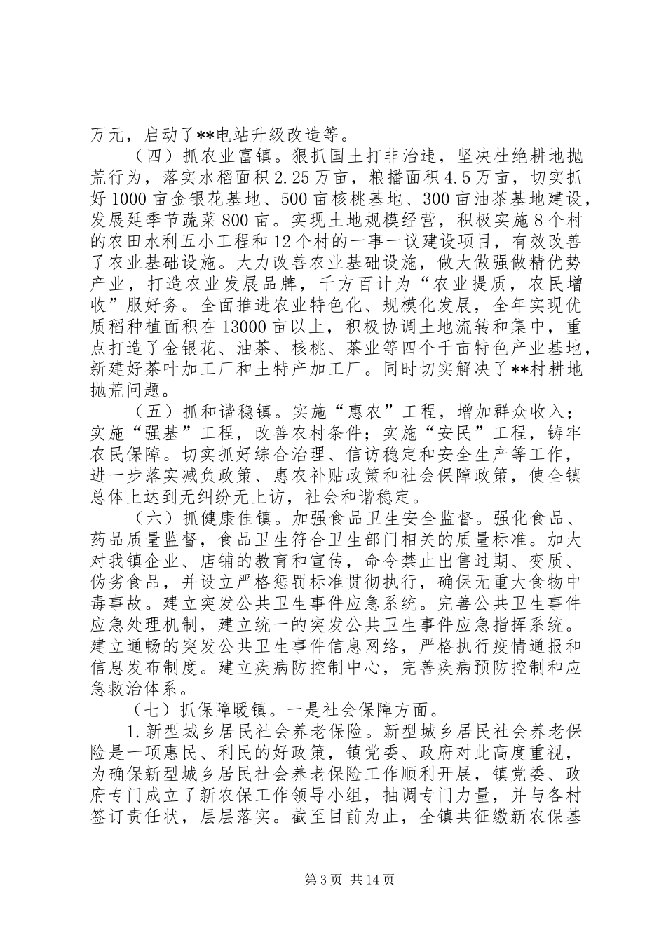 镇XX年政府工作总结_第3页