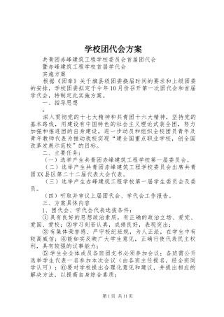 学校团代会实施方案