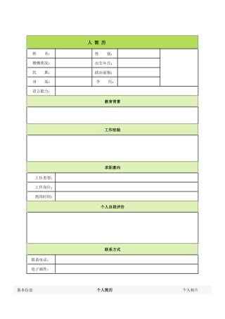 个人简历封面及模板大全