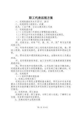 职工代表巡视实施方案