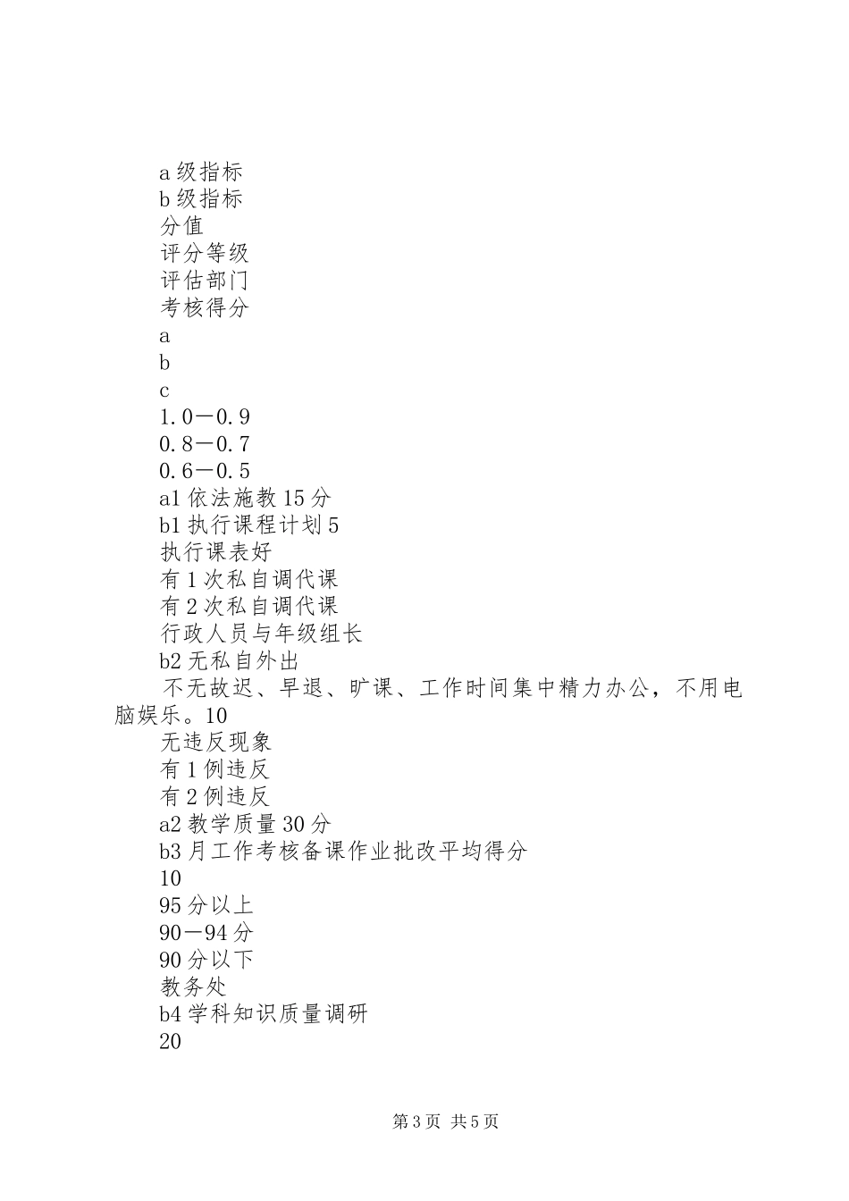 牌界中心校素质教育先进年级组评估实施方案_第3页
