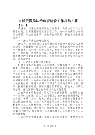 自然资源局法治政府建设工作总结5篇