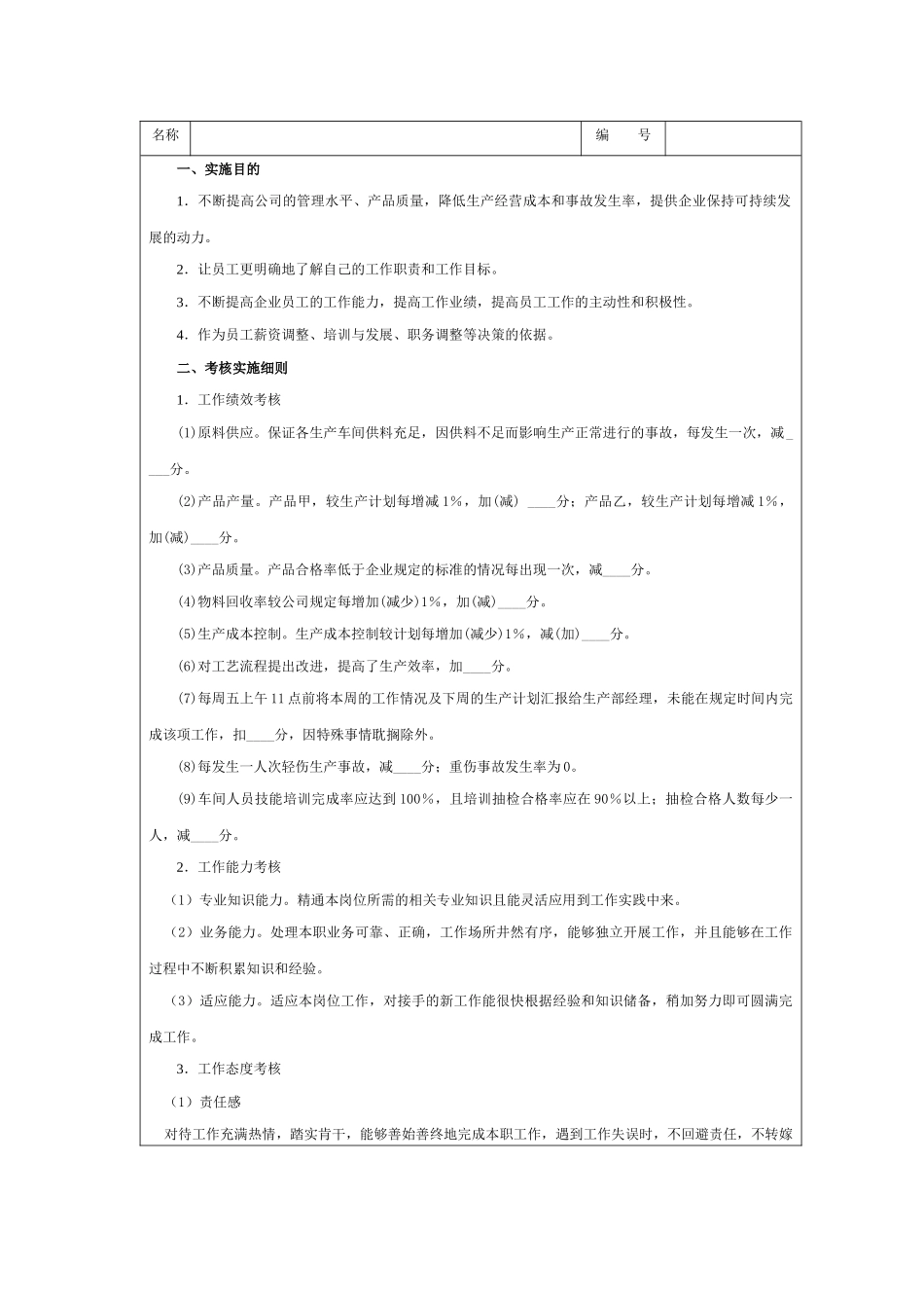各类人员绩效考核方案模板_第3页