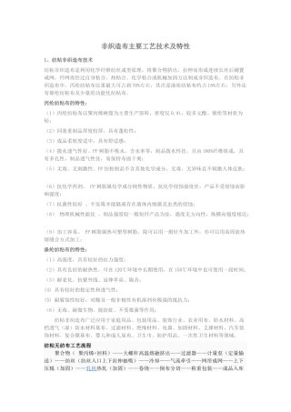 非织造布主要工艺技术及特性