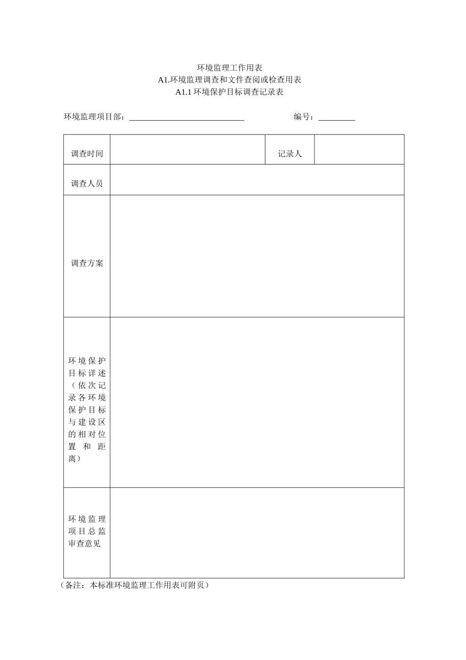环境监理工作用表_第1页