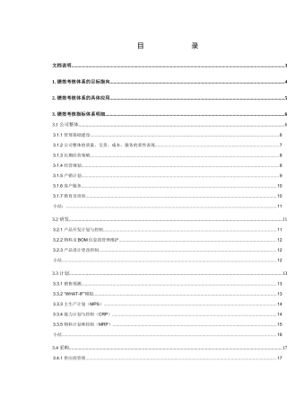 绩效考评-绩效考核指标体系明细