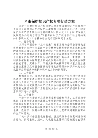 ×市保护知识产权专项行动实施方案