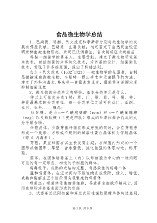 食品微生物学总结