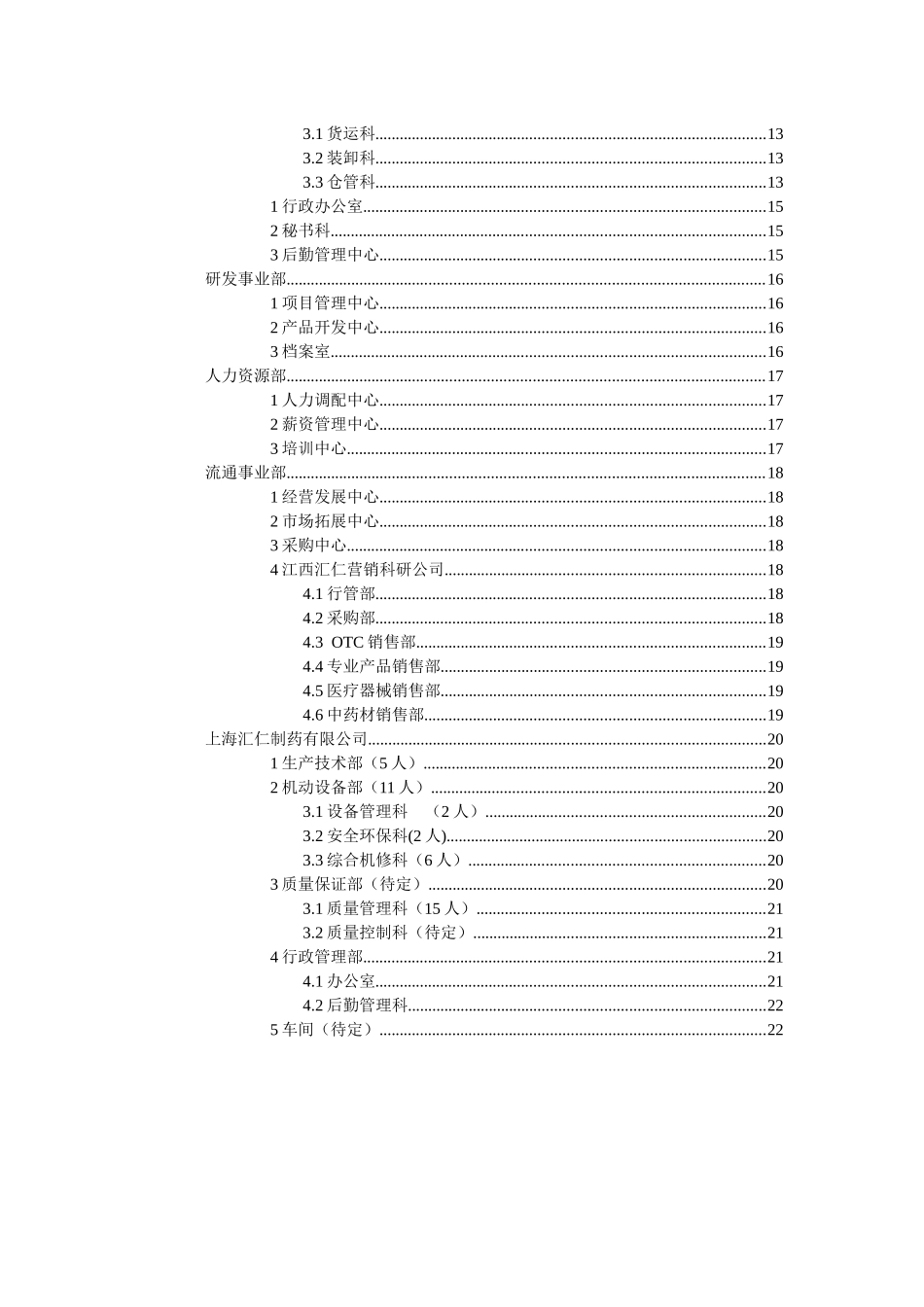 汇仁集团岗位编制手册_第3页