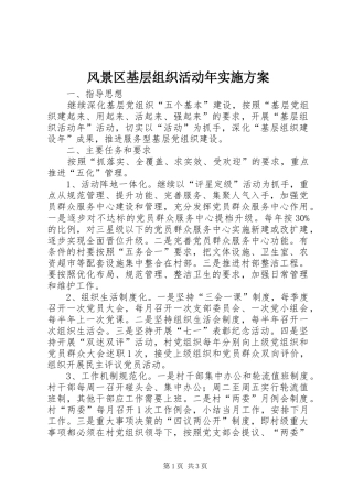 风景区基层组织活动年方案