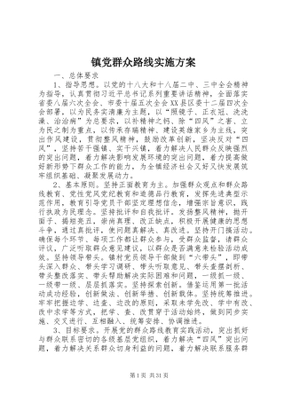 镇党群众路线方案