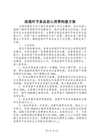流通环节食品放心消费构建实施方案