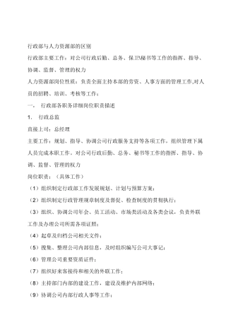 行政总监岗位职责