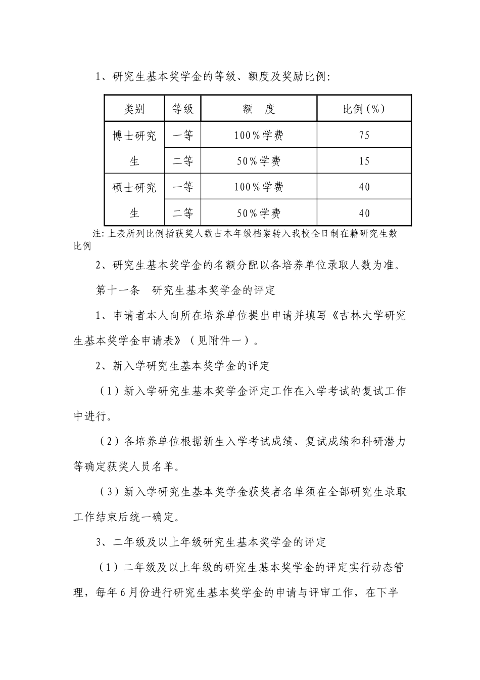 吉林大学研究生奖学金评定工作办法_第3页