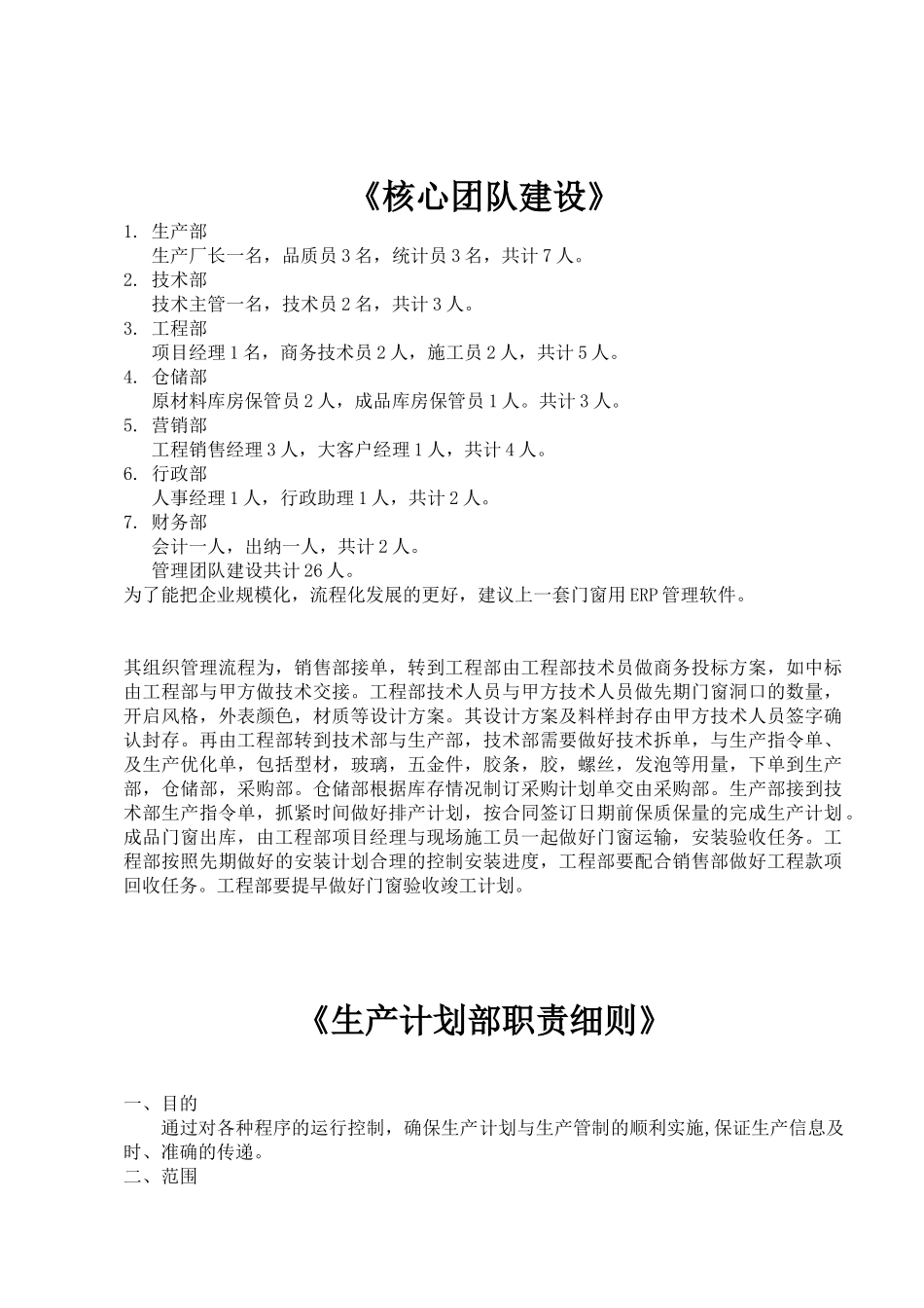 门窗生产企业运营架构组织及细则范本_第3页