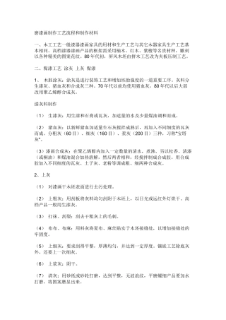 磨漆画制作工艺流程和制作材料