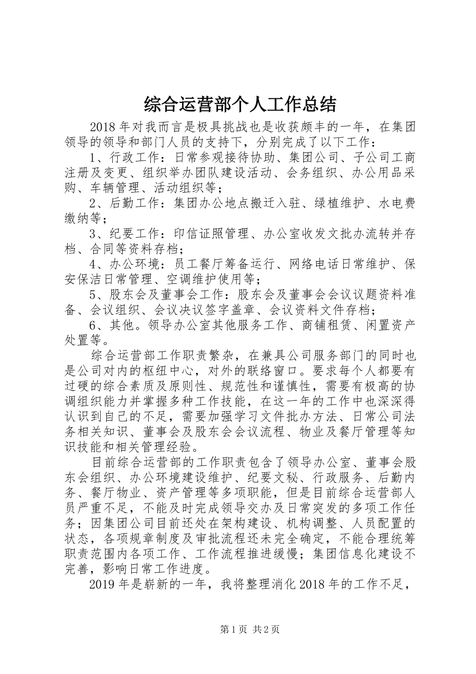 综合运营部个人工作总结_第1页