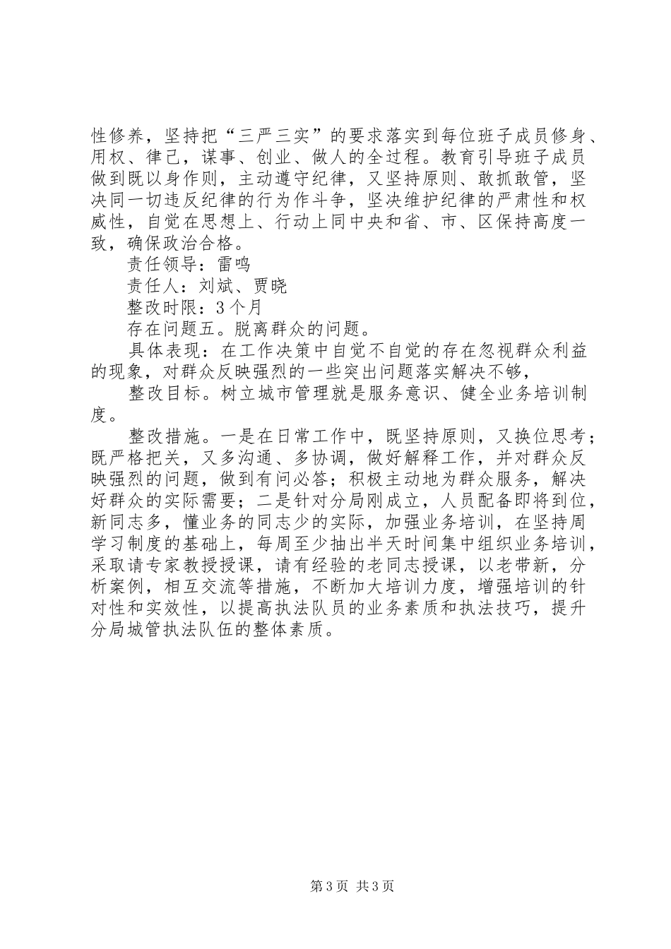 城管局党的群众路线教育实践活动班子整改实施方案_第3页