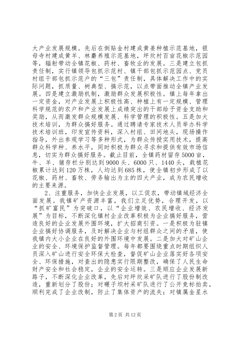 镇党委班子五年届期工作总结_第2页