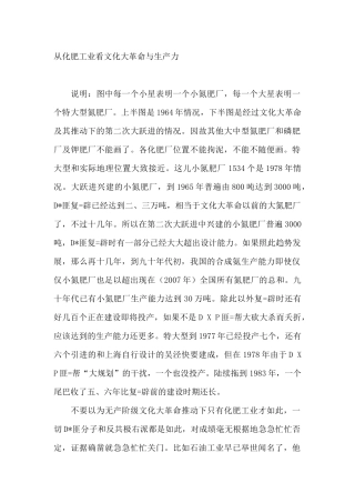 从化肥工业看文化大革命与生产力