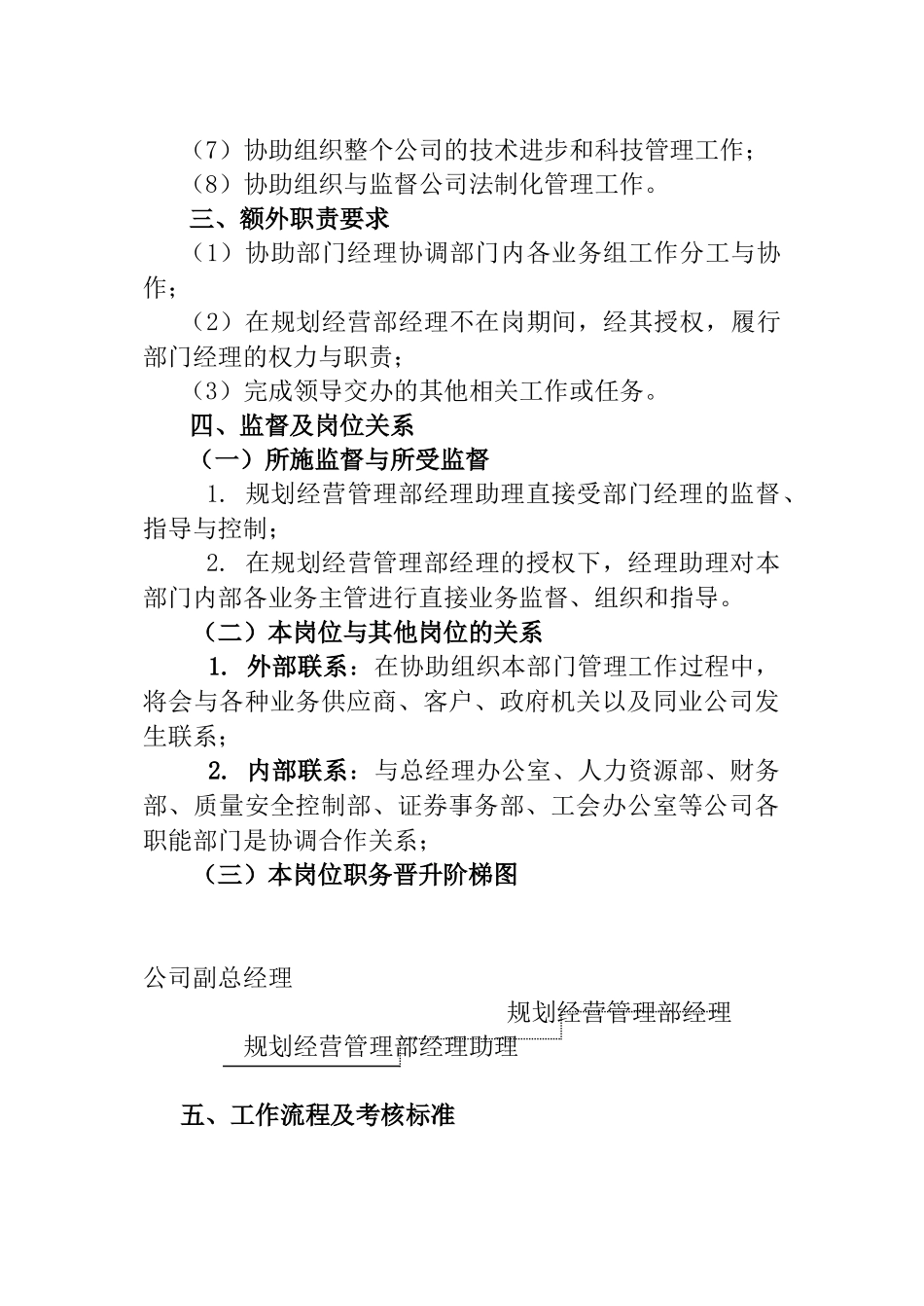 规划经营部经理助理工作说明书_第2页