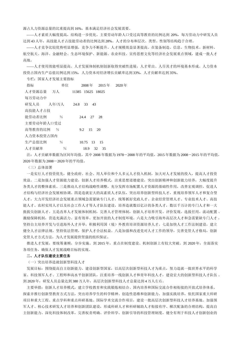公务员事业单位村官考试 国家中长期人才发展规划纲要_第3页