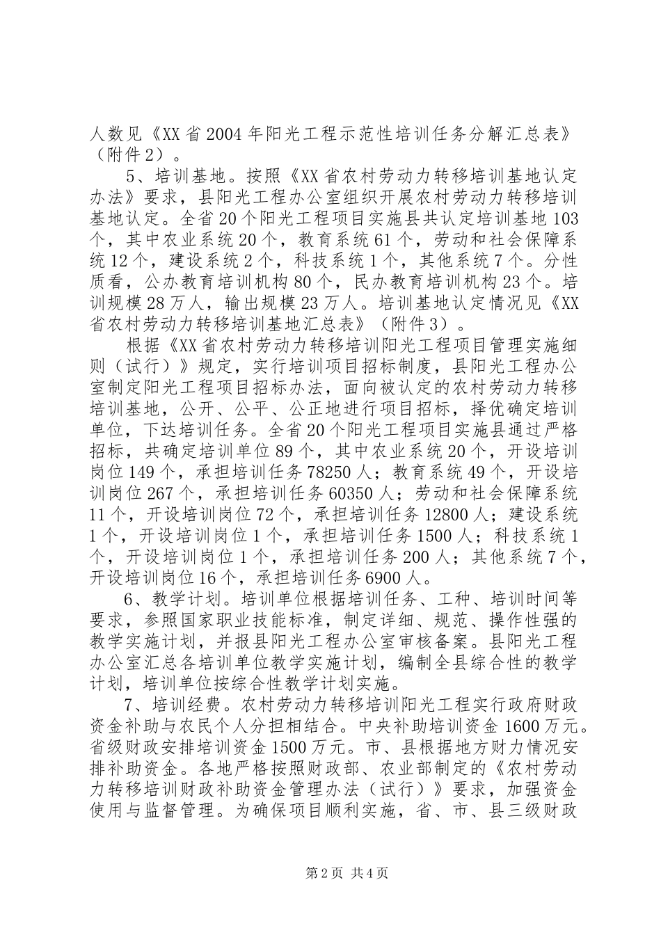 农村劳动力转移培训阳光工程实施方案_第2页