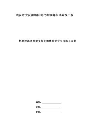 现浇箱梁支架支撑体系安全专项方案
