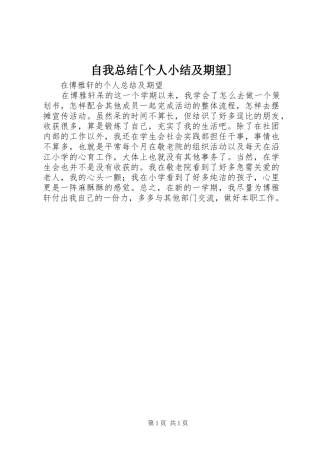 自我总结[个人小结及期望]