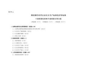烟花爆竹经营企业安全生产标准化评审标准