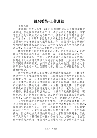 组织委员+工作总结