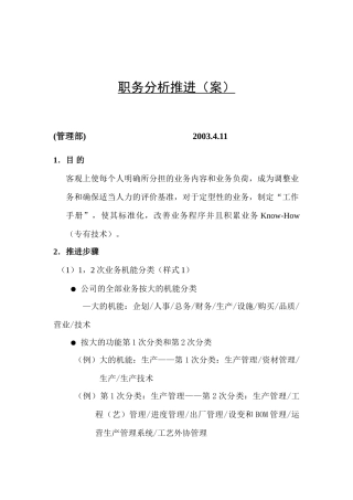 公司职务分析推进案