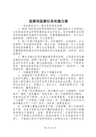监察局监察任务方案