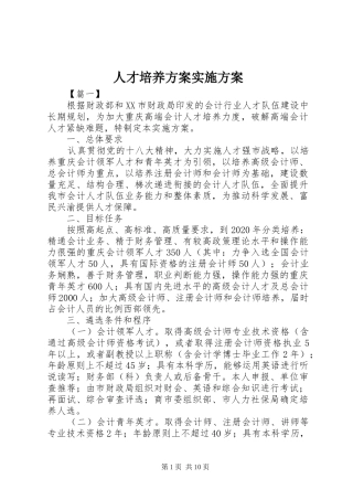 人才培养方案方案