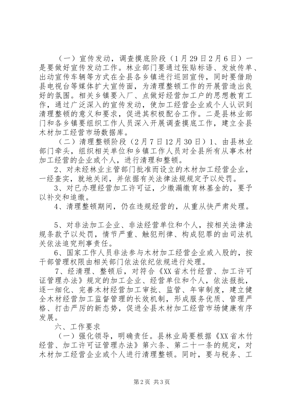 木材加工市场清理整顿工作方案_第2页