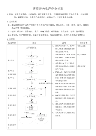 薄膜开关生产作业标准