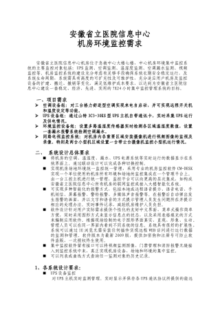 机房场地环境监控系统