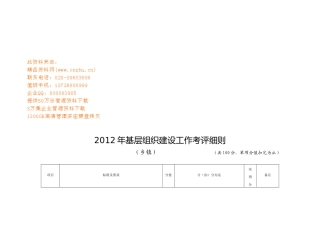 基层组织建设年度工作考评细则